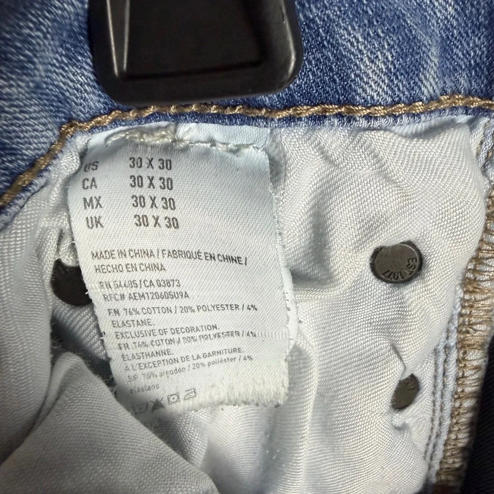 American Eagle Extreme Flex 4 Slim Jeans Light Wash Blue Mens 30x30 Denim - Picture 14 of 14